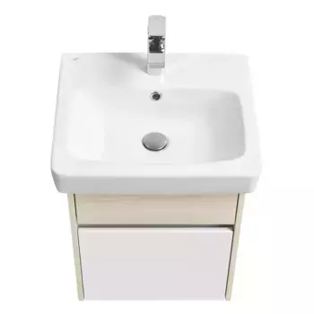 Тумба под раковину подвесная Aquaton Верди 50 белый-светлое дерево