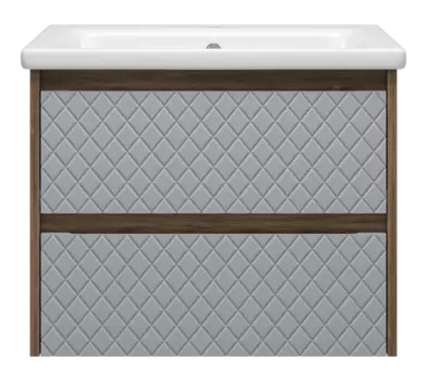 Тумба под раковину Brevita Chester 65 подвесная, дуб чарльстон темно-коричневый, серый