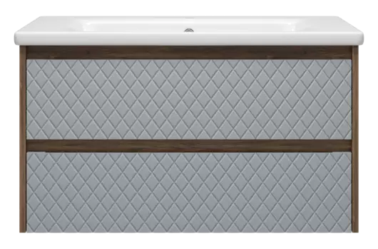 Тумба под раковину подвесная Brevita Chester 90 серый, темное дерево серый, дуб чарльстон темно-коричневый