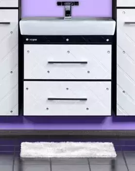 Тумба под раковину подвесная Misty Гранд Luxe 60 бело-черная кожа cristallo