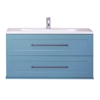 Тумба под раковину подвесная Misty Марта 100 голубой матовый