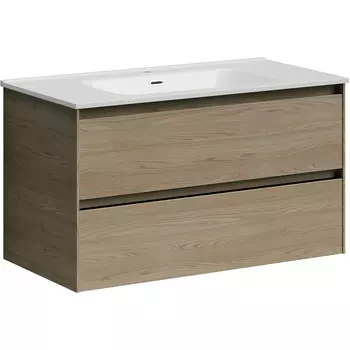 Тумба под раковину подвесная Sancos Cento 90 светлое дерево