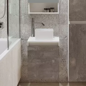 Тумба под раковину Runo Бари 40 железный камень