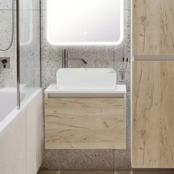 Тумба под раковину Runo Бари 60 крафтовый дуб