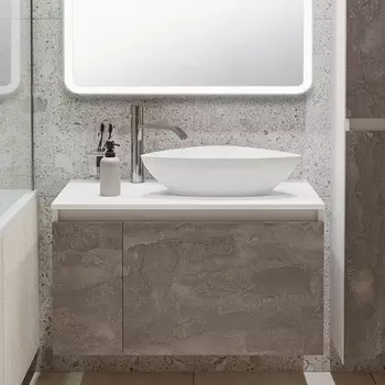 Тумба под раковину Runo Бари 80 железный камень