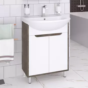 Тумба под раковину Runo Эко 50 железный камень