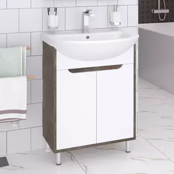 Тумба под раковину Runo Эко 60 железный камень