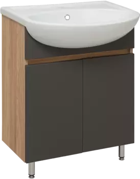 Тумба под раковину Runo Лада 60 графит