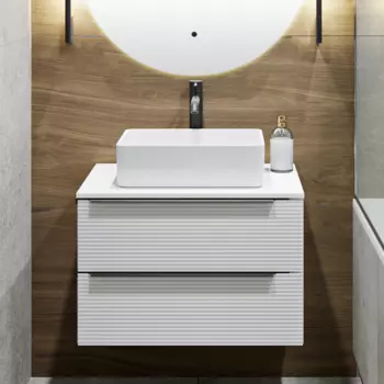 Тумба под раковину Runo Орлеан 70 белая матовая, белый глянец