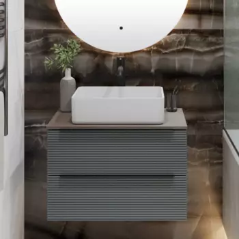 Тумба под раковину Runo Орлеан 70 серая, черная