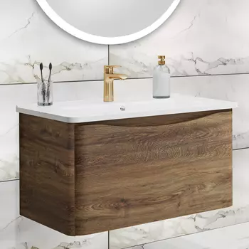 Тумба под раковину Runo Тоскана 80 темное дерево