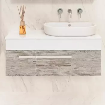 Тумба под раковину Runo Вудлайн 100, подвесная, скандинавский дуб