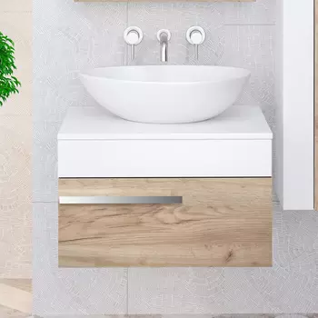 Тумба под раковину Runo Вудлайн 65 крафтовый дуб