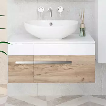 Тумба под раковину Runo Вудлайн 85 крафтовый дуб