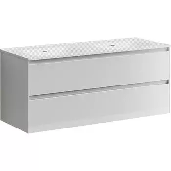 Тумба под раковину без столешницы Sancos Cento 119 см двойная, белый глянец