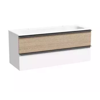 Тумба под раковину без столешницы Sancos Delta 120 дуб светлый, белый