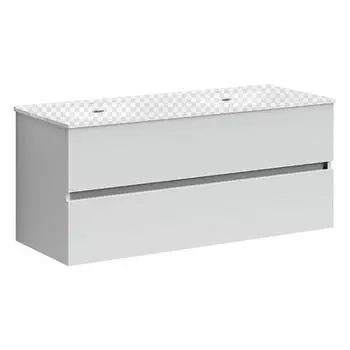 Тумба под раковину без столешницы Sancos Urban двойная 119 см, белый глянец