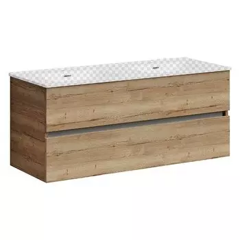 Тумба под раковину без столешницы Sancos Urban 119 см двойная, дуб галифакс натуральный