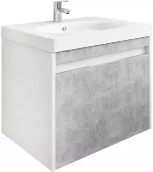 Тумба под раковину Sanflor Калипсо 60 белый, серый, ателье светлый