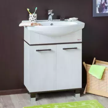 Тумба под раковину Sanflor Толедо 75 темное дерево, венге, северное дерево светлое