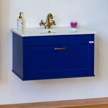 Тумба под раковину Sanflor Ванесса 75 подвесная синяя