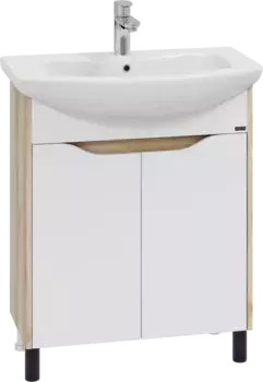 Тумба под раковину СанТа Сатурн 70 700369 белый, светлое дерево, дуб австрийский