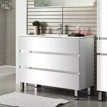 Тумба под раковину Sanvit Кубэ-3 90 белый глянец