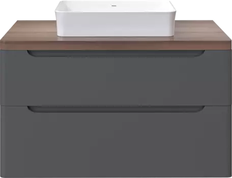 Тумба под раковину со столешницей STWORKI Берген 100 серая, столешница темная