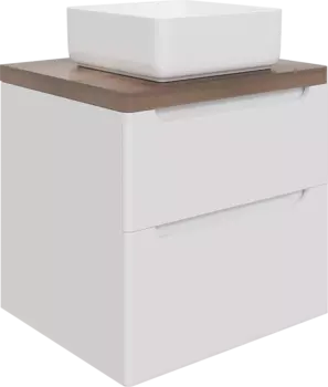 Тумба под раковину со столешницей STWORKI Берген 60 белая, столешница темная