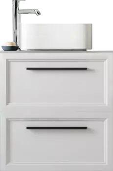 Тумба под раковину со столешницей STWORKI Эстерсунд 60 матовая белая, роверелла, с отверстием для смесителя