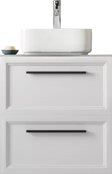 Тумба под раковину со столешницей STWORKI Эстерсунд 60 матовая белая, простоун беж
