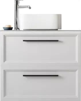 Тумба под раковину со столешницей STWORKI Эстерсунд 75 матовая белая, роверелла, с отверстием для смесителя