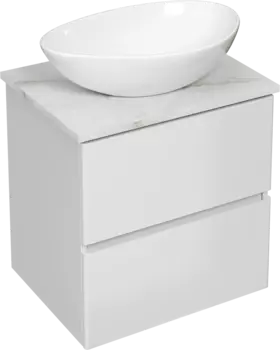 Тумба под раковину со столешницей STWORKI Колдинг 60 белая, сатиновая светло-серая