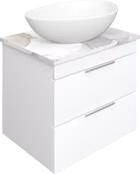 Тумба под раковину со столешницей STWORKI Копенгаген 60 белая, сатиновая белая