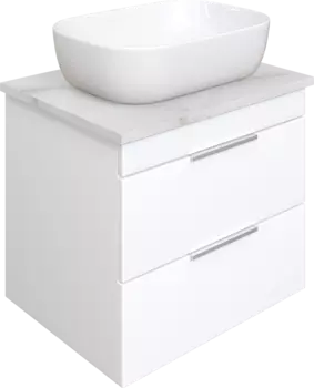 Тумба под раковину со столешницей STWORKI Копенгаген 60 белая, сатиновая светло-серая