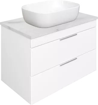 Тумба под раковину со столешницей STWORKI Копенгаген 80 белая, сатиновая светло-серая