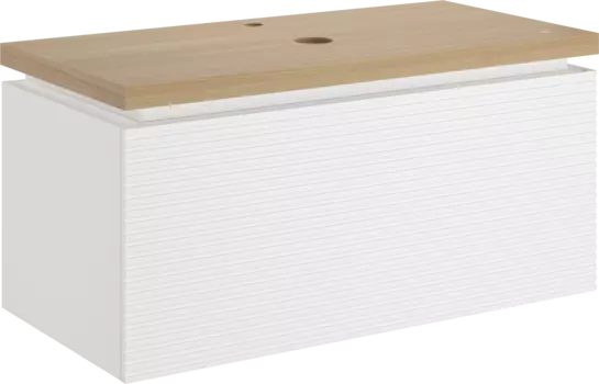 Тумба под раковину со столешницей STWORKI Рандерс 100, дерево, подвесная, с подсветкой