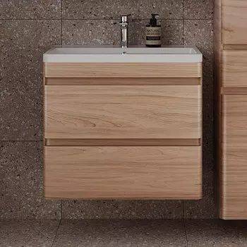 Тумба под раковину Style Line Атлантика 70 Люкс Plus, подвесная, ясень перламутр