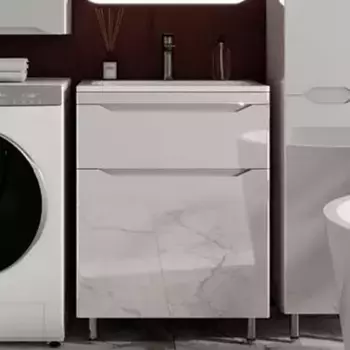 Тумба под раковину Style Line Марелла 60 белая глянцевая