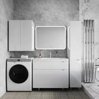 Тумба под раковину Style Line Марелла 90 белая глянцевая