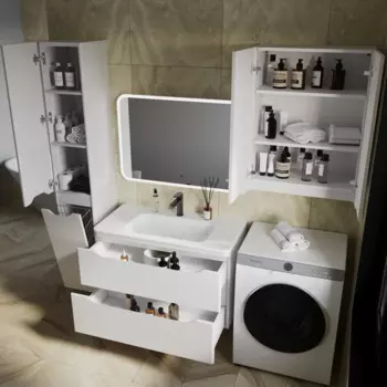 Тумба под раковину Style Line Марелла 90 белая матовая