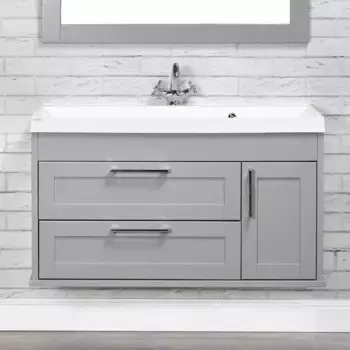 Тумба под раковину подвесная ValenHouse Эйвори 100 серая