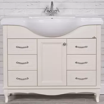 Тумба под раковину ValenHouse Эллина 105 слоновая кость ручки хром