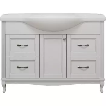 Тумба под раковину ValenHouse Эллина 120 белая, ручки хром