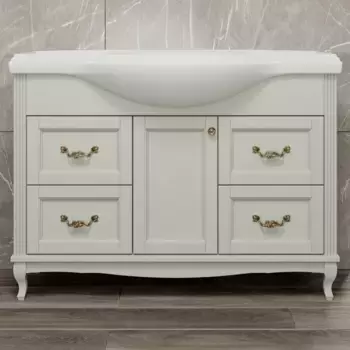 Тумба под раковину ValenHouse Эллина 120 бежевый, слоновая кость, ручки бронза