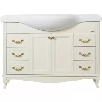 Тумба под раковину ValenHouse Эллина 120 2 дверцы, бежевый, слоновая кость, ручки золото