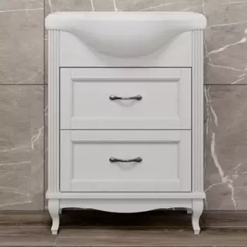 Тумба под раковину ValenHouse Эллина 65 белый ручки хром