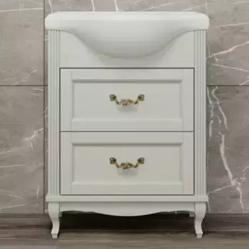 Тумба под раковину ValenHouse Эллина 65 бежевый ручки бронза