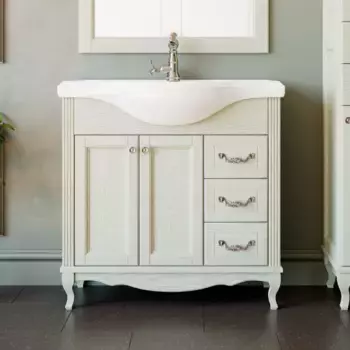 Тумба под раковину ValenHouse Эллина 80 бежевый ручки хром