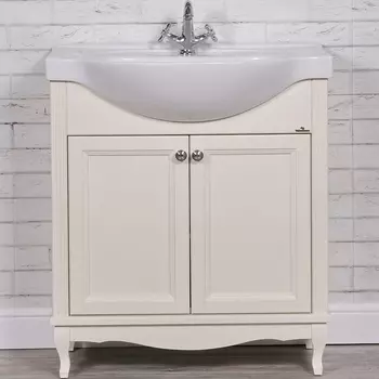 Тумба под раковину ValenHouse Эллина 80 бежевый ручки хром